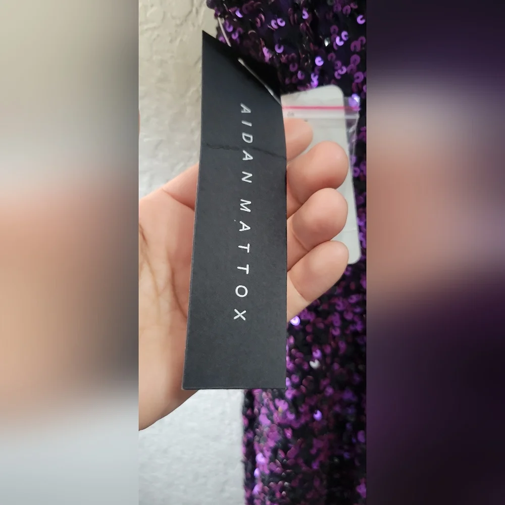 AIDAN MATTOX SEQUIN SPAGHETTI STRAPS PROM  DRESS  Size 2 NWT - Picture 11 of 11